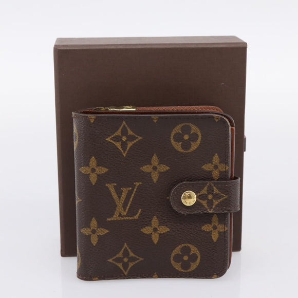LOUIS VUITTON Monogram Compact Zip Wallet M61667 LV Auth bs36811