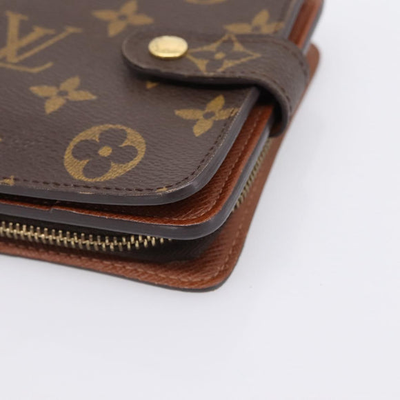 LOUIS VUITTON Monogram Compact Zip Wallet M61667 LV Auth bs36811