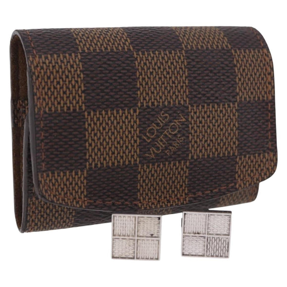 LOUIS VUITTON Bouton de Manchette Digit Cuffs Ag925 Silver LV Auth bs36812