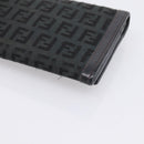 FENDI Zucchino Canvas Long Wallet Black Gold Auth bs36814-15