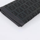 FENDI Zucchino Canvas Long Wallet Black Gold Auth bs36814-16
