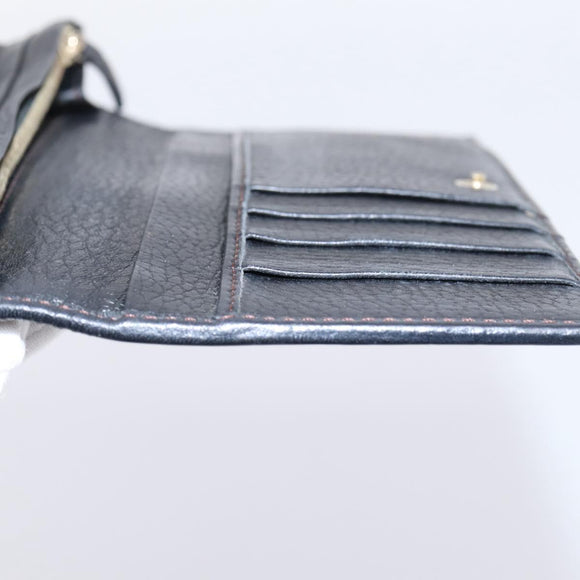 FENDI Zucchino Canvas Long Wallet Black Gold Auth bs36814