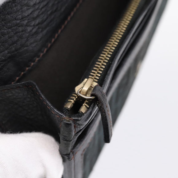 FENDI Zucchino Canvas Long Wallet Black Gold Auth bs36814