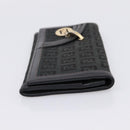 FENDI Zucchino Canvas Long Wallet Black Gold Auth bs36814-4