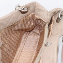 Christian Dior Canage Hand Bag Leather Beige Silver Auth bs36815-18