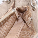 Christian Dior Canage Hand Bag Leather Beige Silver Auth bs36815-19