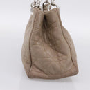 Christian Dior Canage Hand Bag Leather Beige Silver Auth bs36815-3