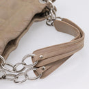 Christian Dior Canage Hand Bag Leather Beige Silver Auth bs36815-7