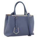 FENDI To Joule Hand Bag Leather 2way Blue Silver Auth bs36816-1