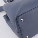 FENDI To Joule Hand Bag Leather 2way Blue Silver Auth bs36816-16