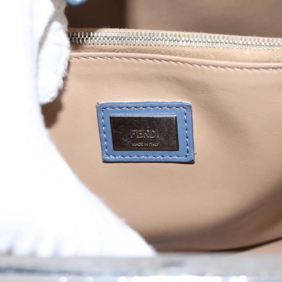 FENDI To Joule Hand Bag Leather 2way Blue Silver Auth bs36816