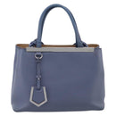 FENDI To Joule Hand Bag Leather 2way Blue Silver Auth bs36816-13