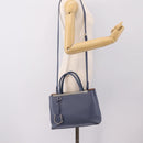 FENDI To Joule Hand Bag Leather 2way Blue Silver Auth bs36816-26