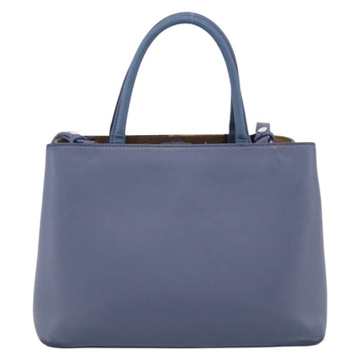 FENDI To Joule Hand Bag Leather 2way Blue Silver Auth bs36816 - 0