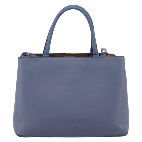FENDI To Joule Hand Bag Leather 2way Blue Silver Auth bs36816
