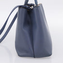 FENDI To Joule Hand Bag Leather 2way Blue Silver Auth bs36816-4