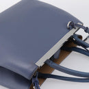 FENDI To Joule Hand Bag Leather 2way Blue Silver Auth bs36816-6