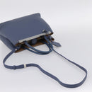 FENDI To Joule Hand Bag Leather 2way Blue Silver Auth bs36816-9