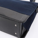 CHANEL Shoulder Bag Canvas Navy Silver CC Auth bs36818-15