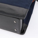 CHANEL Shoulder Bag Canvas Navy Silver CC Auth bs36818-17