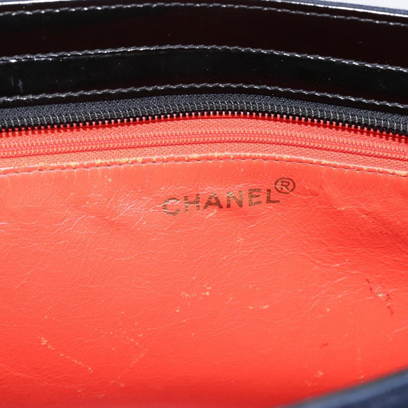 CHANEL Shoulder Bag Canvas Navy Silver CC Auth bs36818