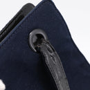 CHANEL Shoulder Bag Canvas Navy Silver CC Auth bs36818-9