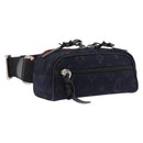 Christian Louboutin Waist Pouch Canvas Navy Silver Auth bs36819V-1