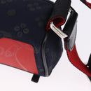 Christian Louboutin Waist Pouch Canvas Navy Silver Auth bs36819V-18