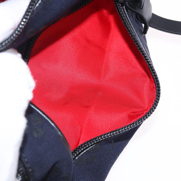Christian Louboutin Waist Pouch Canvas Navy Silver Auth bs36819V