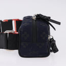 Christian Louboutin Waist Pouch Canvas Navy Silver Auth bs36819V-4