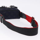 Christian Louboutin Waist Pouch Canvas Navy Silver Auth bs36819V-7