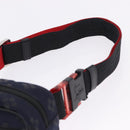 Christian Louboutin Waist Pouch Canvas Navy Silver Auth bs36819V-14