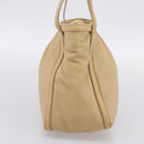 LOEWE Hand Bag Leather Beige Gold Auth bs36826-3