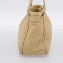 LOEWE Hand Bag Leather Beige Gold Auth bs36826-4