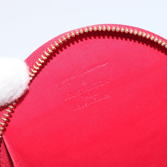 LOUIS VUITTON Vernis Dot Infinity Porte Monnaie Chapeau Red M91570 Auth bs36828A
