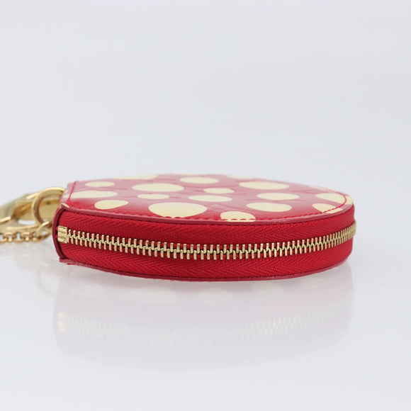 LOUIS VUITTON Vernis Dot Infinity Porte Monnaie Chapeau Red M91570 Auth bs36828A
