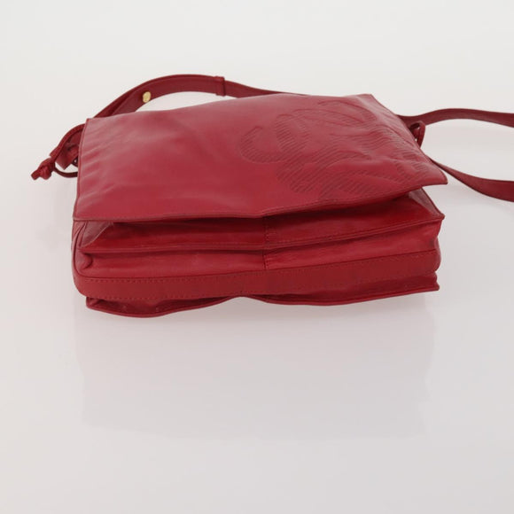 LOEWE Shoulder Bag Leather 4 Set Black Brown Red Auth bs36830
