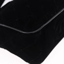 CHANEL Matelasse Shoulder Bag Velor Black Gold CC Auth bs36831A-9