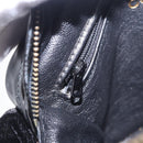 CHANEL Matelasse Shoulder Bag Velor Black Gold CC Auth bs36831A-20