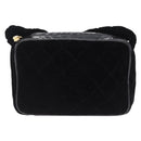 CHANEL Matelasse Shoulder Bag Velor Black Gold CC Auth bs36831A-13