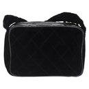CHANEL Matelasse Shoulder Bag Velor Black Gold CC Auth bs36831A-2