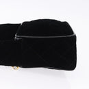 CHANEL Matelasse Shoulder Bag Velor Black Gold CC Auth bs36831A-4