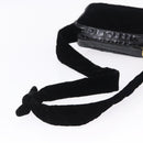 CHANEL Matelasse Shoulder Bag Velor Black Gold CC Auth bs36831A-7