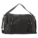 LOEWE Shoulder Bag Leather Black Gold Auth bs36832A-1