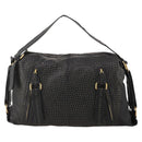LOEWE Shoulder Bag Leather Black Gold Auth bs36832A-13