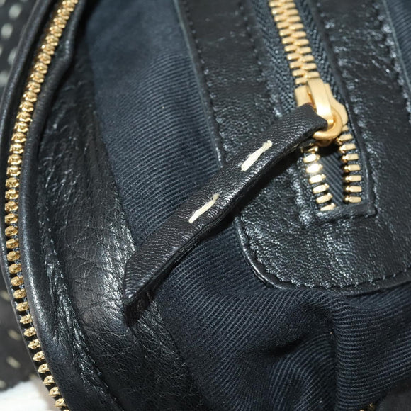 LOEWE Shoulder Bag Leather Black Gold Auth bs36832A
