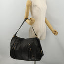 LOEWE Shoulder Bag Leather Black Gold Auth bs36832A-24