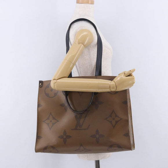 LOUIS VUITTON Monogram Reverse On The Go GM Tote Bag M44576 LV Auth bs36835A