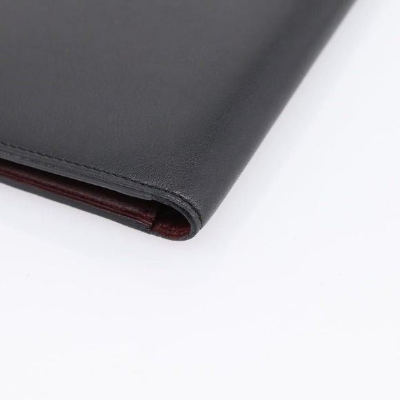CARTIER Billfold Leather Black Silver Auth bs36836A