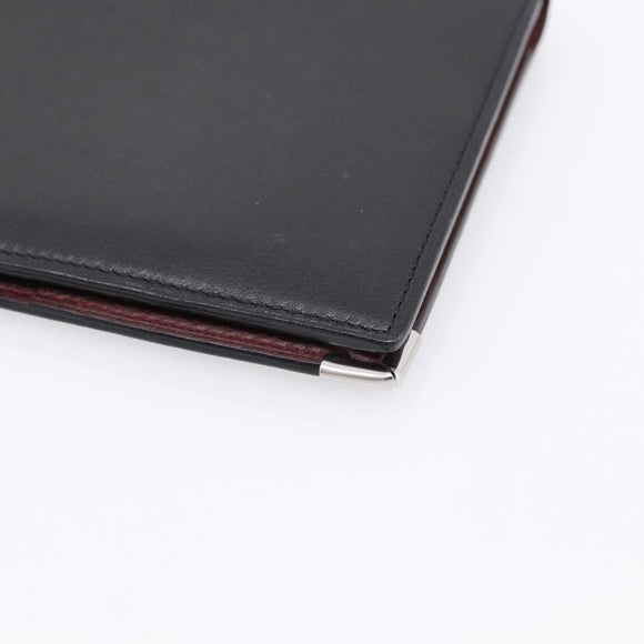 CARTIER Billfold Leather Black Silver Auth bs36836A